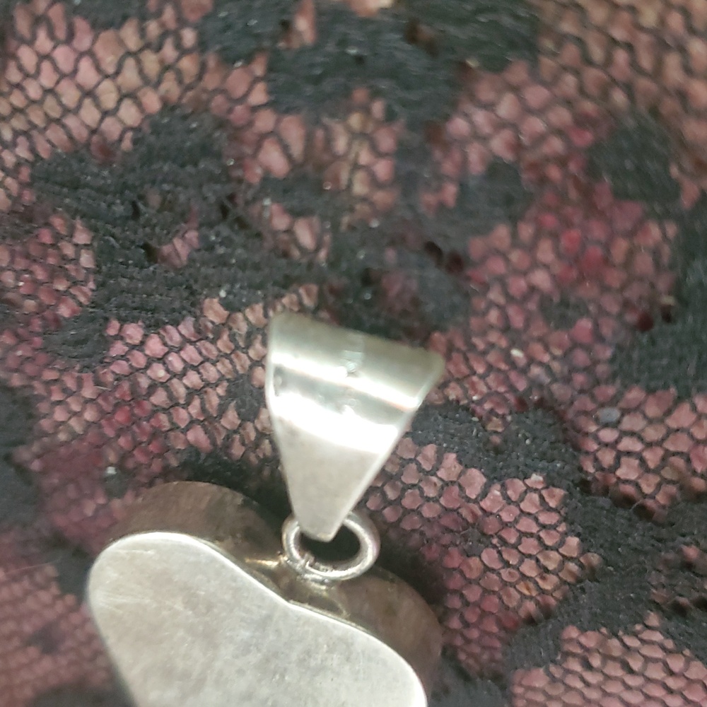 Vintage 925 Sterling Silver UNIQUE ROSE FLOWER Pendant DW865 - Picture 3 of 5
